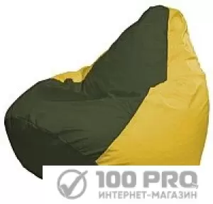 Кресло-мешок Flagman Груша Мини L Г0.1-57 (темно-оливковый/желтый) фото