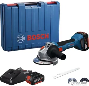 Угловая шлифмашина Bosch GWS 18V-8 Professional 06019N9020 (с 2-мя АКБ, кейс) фото