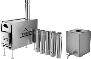 Печь походная Intent Mini с баком для нагрева воды Квадрат 90мм (12л) фото