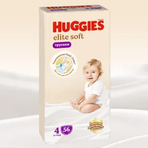 Huggies Трусики Elit Soft 4 9-14 кг (56 шт) Подгузники-трусики { 49330 } фото