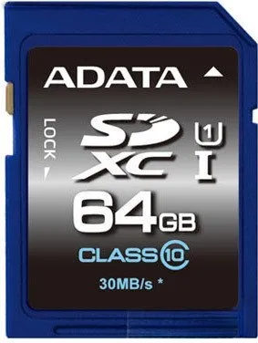 Карта памяти ADATA Premier SDXC UHS-I (Class 10) 64GB (ASDX64GUICL10-R) фото