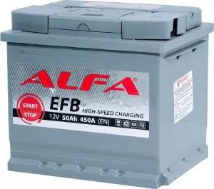 Автомобильный аккумулятор ALFA EFB 50 R (50 А·ч) фото