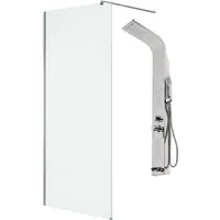 Душевая стенка Saniteco Walk-In SN-W6TC110 + LYPA-2 (хром/панель хром глянцевый) фото