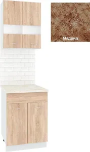 Готовая кухня Кортекс-мебель Корнелия Экстра 60р1ш2д (дуб сонома/мадрид) фото