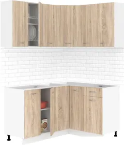 Готовая кухня Кортекс-мебель Корнелия Лира 1.5x1.3 без столешницы (дуб сонома) фото