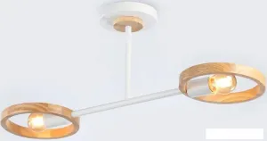 Люстра средней высоты Ambrella Traditional TR8243/2 WH/LWD (белый/светлое дерево) фото