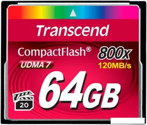 Карта памяти Transcend 800x CompactFlash Premium 64GB (TS64GCF800) фото