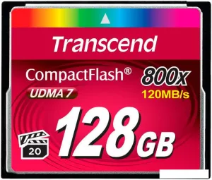 Карта памяти Transcend 800x CompactFlash Premium 128GB (TS128GCF800) фото