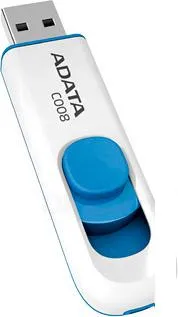 USB Flash A-Data C008 White+Blue 64 Гб (AC008-64G-RWE) фото