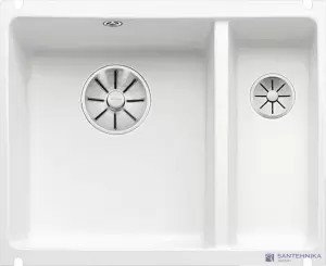 Кухонная мойка Blanco Subline 350/150-U керамика (глянцевый белый, с отводной арматурой InFino®) фото