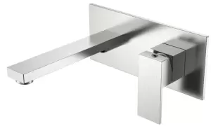 Смеситель для умывальника или ванны из стены Boheme Qubic Brushed Nickel 475-NB фото