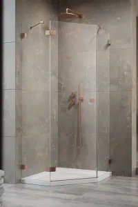 Душевой уголок Radaway Essenza Pro Brushed Copper PTJ L 90x80 прозрачное/брашированная медь фото