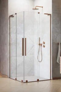 Душевой уголок Radaway Furo SL Brushed Copper KDD 80x100 стекла прозрачные, профиль брашированная медь фото