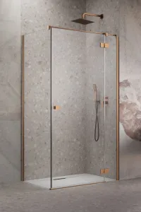 Душевой уголок Radaway Essenza 8 Brushed Copper KDJ 80x120 правая, стекла прозрачные, профиль брашированная медь фото