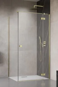 Душевой уголок Radaway Essenza Brushed Gold KDJ 90x120 правый, стекла прозрачные, профиль брашированное золото фото