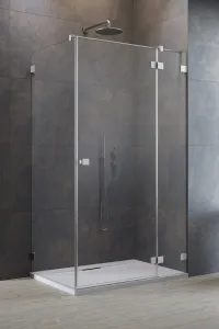 Душевой уголок Radaway Essenza Pro 8 Brushed Nickel KDJ 90x75 правый, стекла прозрачные, профиль брашированный никель фото