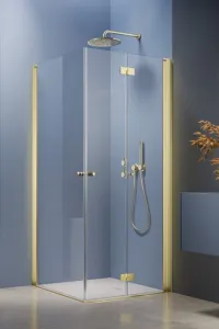Душевой уголок Radaway Nes 6 Brushed Light Gold KDD B / KDD I 100x80 левый, стекла прозрачные, профиль брашированное светлое золото фото