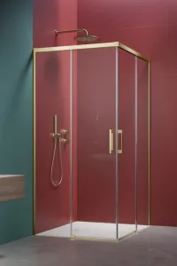 Душевой уголок Radaway Idea 6 Brushed Light Gold KDD 120x80 стекла прозрачные, профиль брашированное светлое золото фото