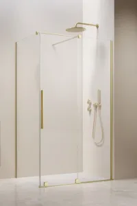 Душевой уголок Radaway Furo Brushed Light Gold KDJ 120x100 правый, стекла прозрачные, профиль брашированное светлое золото фото