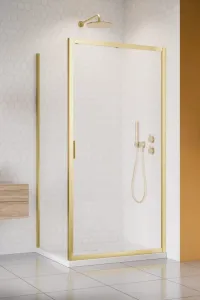 Душевой уголок Radaway Alienta Brushed Light Gold DWJ+S 130x80 стекла прозрачные, профиль брашированное светлое золото фото