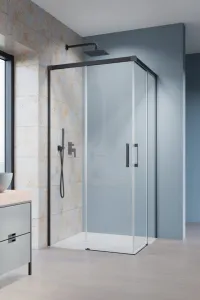 Душевой уголок Radaway Idea 8 Brushed GunMetal KDD 80x80 стекла прозрачные, профиль брашированная оружейная сталь фото