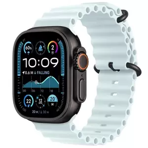 Apple Watch Ultra 2 49mm (2024) Black Titanium Case with Ice Blue Ocean Band MYT03 фото