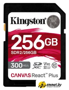 Карта памяти Kingston Canvas React Plus SDXC 256GB SDR2/256GB фото