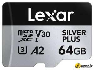 Карта памяти Lexar Professional SILVER PLUS microSDXC LMSSIPL064G-BNANG 64GB фото