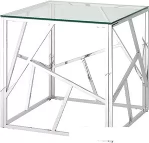 Журнальный столик Stool Group Арт Деко 55x55 EET-015 (прозрачное стекло/сталь серебристый) фото