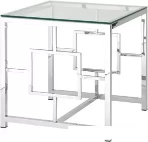 Журнальный столик Stool Group Бруклин 55x55 EET-013 (прозрачное стекло/сталь серебристый) фото
