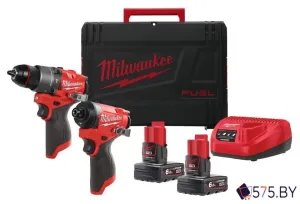 Набор электроинструмента Milwaukee M12 FPP2A2-602X Fuel 4933480588 (шуруповерт, винтоверт, 2 АКБ, кейс) фото