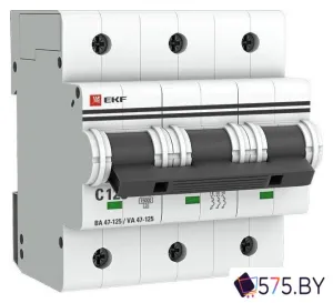 Выключатель автоматический EKF PROxima ВА 47-125 3Р 125А (С) mcb47125-3-125C фото