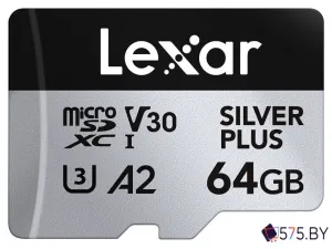 Карта памяти Lexar Professional SILVER PLUS microSDXC LMSSIPL064G-BNANG 64GB фото