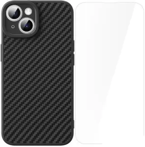 Чехол для телефона Baseus Synthetic Fiber Series для iPhone 15 Plus 660157942A (черный/прозрачный) фото