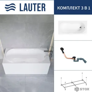 Ванна Lauter Celeste 170x75 21060075 (с каркасом и сифоном 21Y11021 матовый черный) фото