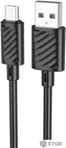 Кабель Hoco X88 Gratified 2.4A USB Type-A - microUSB (1 м, черный) фото