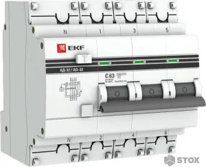 Дифференциальный автомат EKF PROxima АД-32 6330 4p DA32-63-30-4p-pro фото