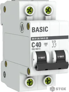 Выключатель автоматический EKF ВА 47-29 2P 40A (C) 4.5кА mcb4729-2-40C фото