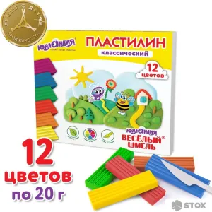 Пластилин Юнландия Веселый шмель 106431 (12 цв) фото