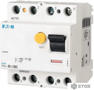 Устройство защитного отключения Eaton PF6 4P 40A 30мА 4М 286508 фото