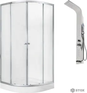 Душевой уголок Saniteco SN-1001W + LYPA-2 (хром/панель хром глянцевый) фото