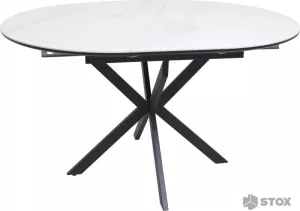Кухонный стол Signal Gaston ceramic 100-135/100 (белый/черный) фото
