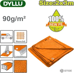 Тент Dyllu DTTQ1923 2х3 м 90 г/м2 (оранжевый) фото