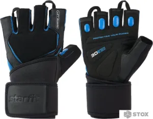 Перчатки для фитнеса Starfit WG-201 (L, черный/синий) фото