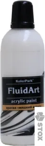 Акриловая краска KolerPark Fluid Art Жидкий акрил (молочный, 80 мл) фото
