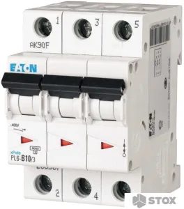 Выключатель автоматический Eaton PL6 3P 10А C 6кА 3M 286599 фото