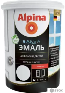 Эмаль Alpina Аква 0.9 л (белый глянцевый) фото
