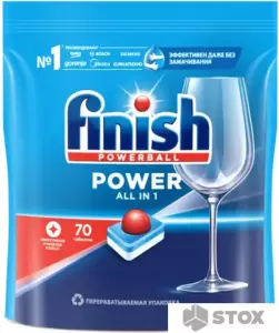 Таблетки для посудомоечной машины Finish All in One Бесфосфатные эффективное очищение и блеск (70 шт) фото