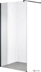 Душевая стенка Saniteco Walk-In SN-W8TB100 (100x200, прозрачное стекло, черный профиль) фото