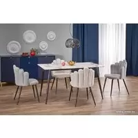 Кухонный стол Halmar Emilio 120 120/70/76 (белый мрамор/черный) фото